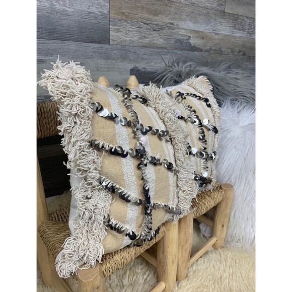 Vintage Handira Pillow Cover Moroccan Berber Wedding Blanket Cushion 03YS0049 - Picture 9 of 9